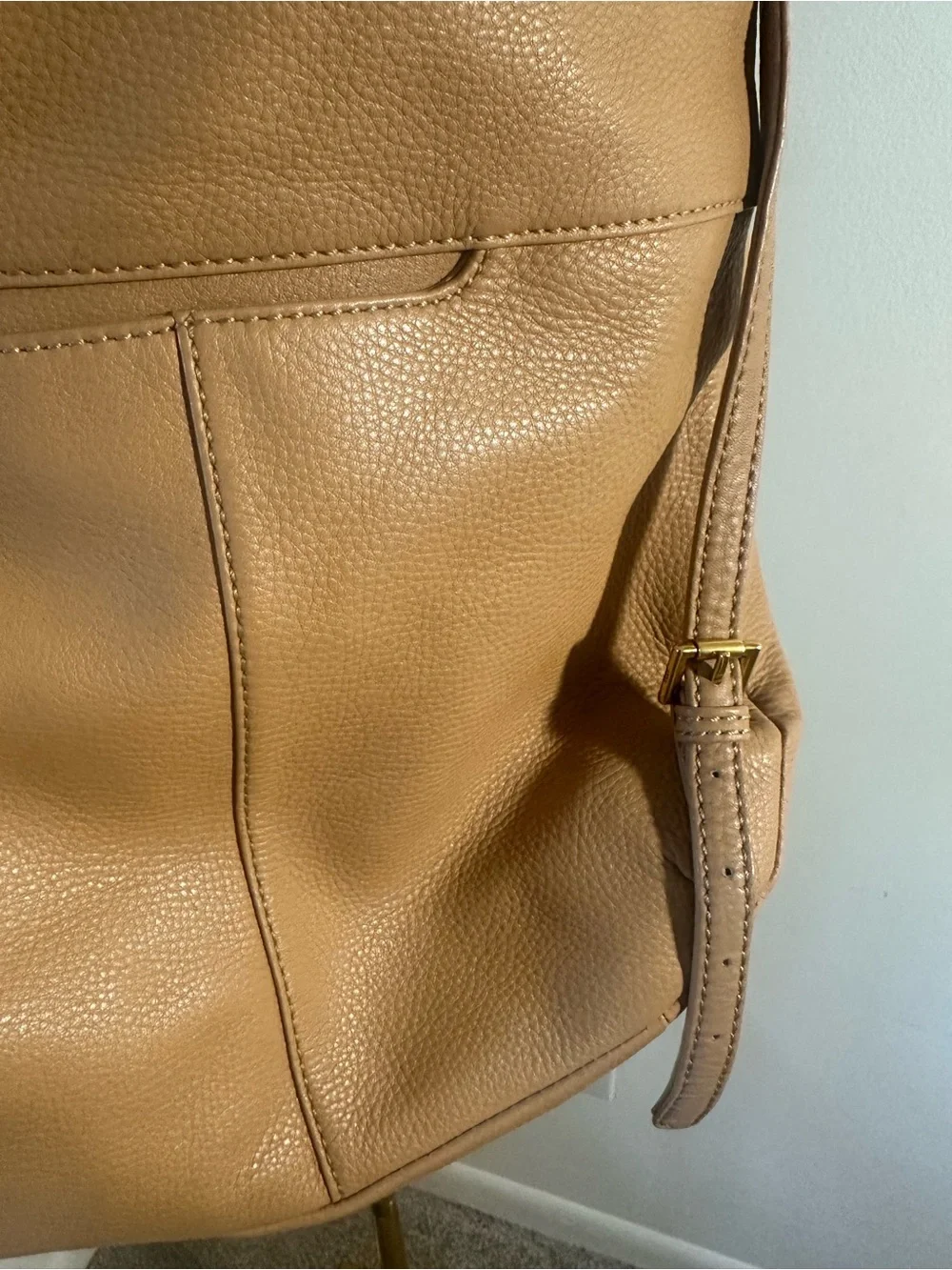 HOBO Genuine Leather Convertible Backpack Shoulder Bag Tan Cognac